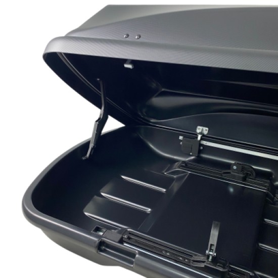Μπαγκαζιέρα οροφής Junior Xtreme 2 195x78x39cm με διπλό άνοιγμα και κλειδί, 445 λίτρα - μαύρη Μπαγκαζιέρα οροφής Junior Xtreme 2 195x78x39cm με διπλό άνοιγμα και κλειδί, 445 λίτρα - μαύρη