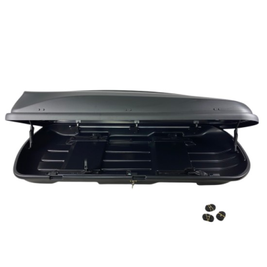 Μπαγκαζιέρα οροφής Junior Xtreme 2 195x78x39cm με διπλό άνοιγμα και κλειδί, 445 λίτρα - μαύρη Μπαγκαζιέρα οροφής Junior Xtreme 2 195x78x39cm με διπλό άνοιγμα και κλειδί, 445 λίτρα - μαύρη