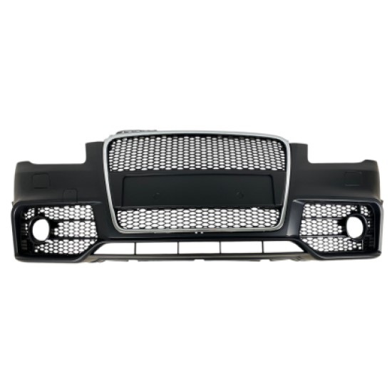 Προφυλακτήρας εμπρός για Audi A4 B7 8E (2004-2008) - S Line Design με γρίλια χρωμίου,  με ανοίγματα για πιτσιλίθρες