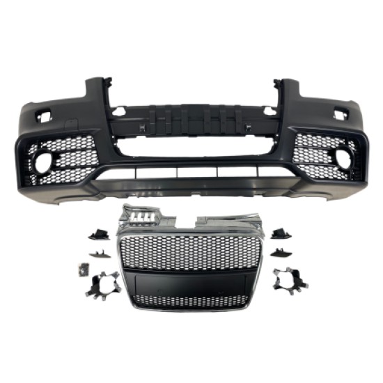 Προφυλακτήρας εμπρός για Audi A4 B7 8E (2004-2008) - S Line Design με γρίλια χρωμίου,  με ανοίγματα για πιτσιλίθρες