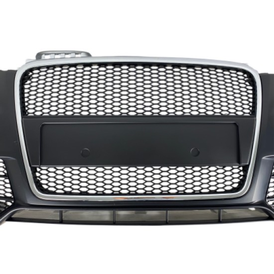 Προφυλακτήρας εμπρός για Audi A4 B7 8E (2004-2008) - S Line Design με γρίλια χρωμίου,  με ανοίγματα για πιτσιλίθρες