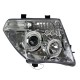 Φανάρια εμπρός led angel eyes για Nissan Navara / Pathfinder (2005-2009) - chrome , με λάμπες (Η1) - σετ 2τμχ.