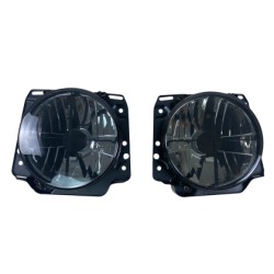 Φανάρια εμπρός με σταυρό για Vw Golf II (1983-1993) - μαύρα χρωμίου ,  χωρίς  λάμπες (Η 4 ) - σετ 2τμχ.