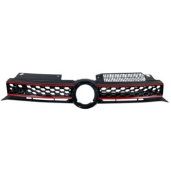 Μάσκα χωρίς σήμα για Vw Golf 6 - GTI design με κόκκινες γρίλιες