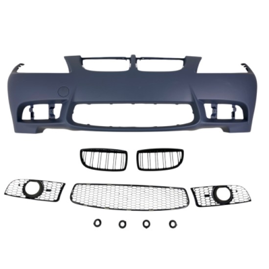 Προφυλακτήρας εμπρός BMW E90 (2008+) - M3 design με καρδιές, άνοιγμα για προβολάκια, χωρίς parktronic