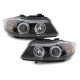 Φανάρια εμπρός angel eyes για BMW E90 (2005-2008) - CCFL μαύρα , με λάμπες (Η1) - σετ 2τμχ.