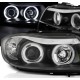 Φανάρια εμπρός angel eyes για BMW E90 (2005-2008) - CCFL μαύρα , με λάμπες (Η1) - σετ 2τμχ.