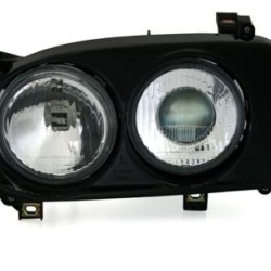 Φανάρια εμπρός με προτζέκτορα για Vw Golf III - MK2 design μαύρα , με λάμπες (Η1) - σετ 2τμχ.
