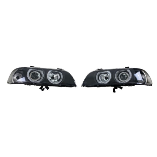 Φανάρια εμπρός angel eyes για BMW E39 (1995-2000) - μαύρα , χειρ.ρύθμιση , χωρίς λάμπες (Η7) - σετ 2τμχ. Φανάρια εμπρός angel eyes για BMW E39 (1995-2000) - μαύρα , χειρ.ρύθμιση , χωρίς λάμπες (Η7) - σετ 2τμχ.