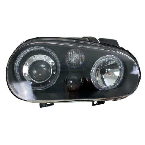 Φανάρια εμπρός angel eyes για Vw Golf IV R32 - μαύρα , χωρίς λάμπες (Η7) - σετ 2τμχ.