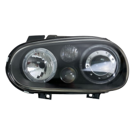 Φανάρια εμπρός angel eyes για Vw Golf IV R32 - μαύρα , χωρίς λάμπες (Η7) - σετ 2τμχ.