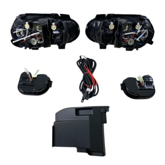 Φανάρια εμπρός angel eyes για Vw Golf IV R32 - μαύρα , χωρίς λάμπες (Η7) - σετ 2τμχ.