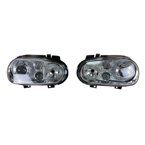 Φανάρια εμπρός angel eyes για Vw Golf IV R32 - chrome , χωρίς λάμπες (Η7) - σετ 2τμχ. Φανάρια εμπρός angel eyes για Vw Golf IV R32 - chrome , χωρίς λάμπες (Η7) - σετ 2τμχ.