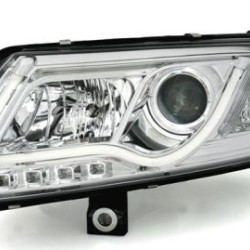 Φανάρια εμπρός led lightbar για Audi A6 C4 (2004-2008) - chrome , χωρίς λάμπες (Η7) - σετ 2τμχ.