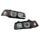 Φανάρια εμπρός angel eyes για Bmw E36 (1991-2000) 4d sedan - μαύρα , χωρίς λάμπες (Η7) - σετ 2τμχ.