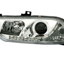 Φανάρια εμπρός led για Alfa Romeo 156 (1997-2003) - chrome , με λάμπες (Η1) - σετ 2τμχ.