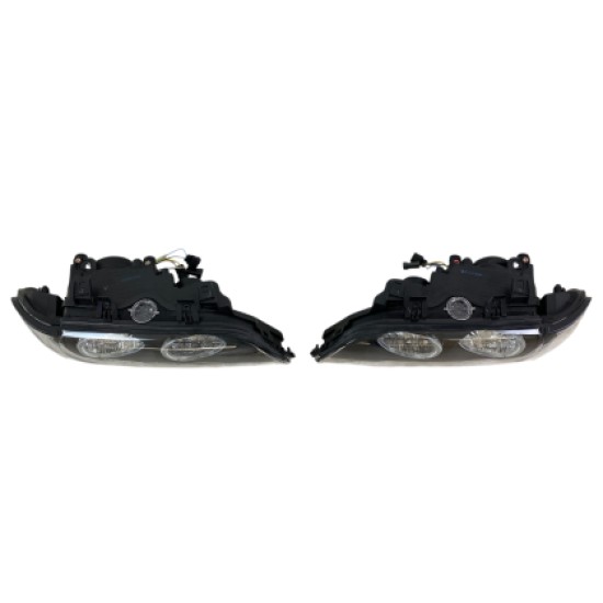 Φανάρια εμπρός angel eyes για BMW E39 (1995-2003) - μαύρα , με λάμπες (Η7) - σετ 2τμχ.