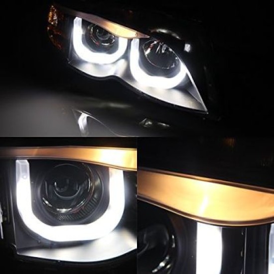 Φανάρια εμπρός με 3D angel eyes για BMW E46 (2001-2005) sedan,combi Φανάρια εμπρός με 3D angel eyes για BMW E46 (2001-2005) sedan,combi