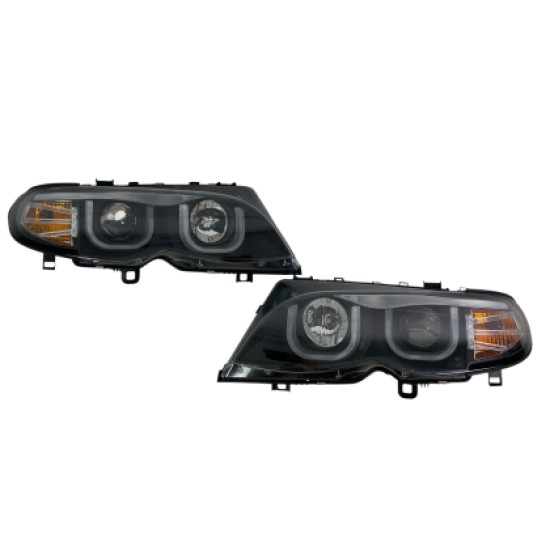 Φανάρια εμπρός με 3D angel eyes για BMW E46 (2001-2005) sedan,combi Φανάρια εμπρός με 3D angel eyes για BMW E46 (2001-2005) sedan,combi