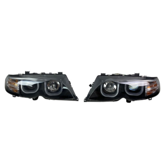 Φανάρια εμπρός με 3D angel eyes για BMW E46 (2001-2005) sedan,combi Φανάρια εμπρός με 3D angel eyes για BMW E46 (2001-2005) sedan,combi