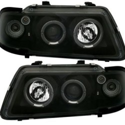 Φανάρια εμπρός angel eyes για Audi A3 (1996-2000) - μαύρα , με λάμπες (Η1) - σετ 2τμχ. Φανάρια εμπρός angel eyes για Audi A3 (1996-2000) - μαύρα , με λάμπες (Η1) - σετ 2τμχ.
