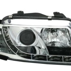 Φανάρια εμπρός led για Audi A3 (1996-2000) - chrome , με λάμπες (Η1) - σετ 2τμχ.