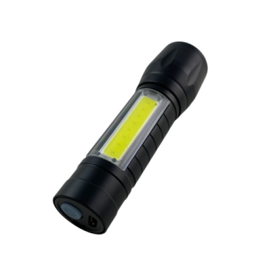 Επαναφορτιζόμενος φακός με θήκη και καλώδιο USB - 1τμχ.