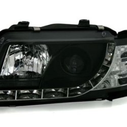 Φανάρια εμπρός led για Audi A3 (1996-2000) - μαύρα , με λάμπες (Η1) - σετ 2τμχ.
