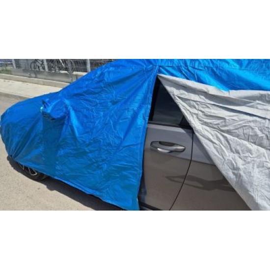 Κουκούλα αυτοκινήτου με επένδυση, φερμουάρ πόρτας και υποδοχές για τους καθρέπτες 533x183x122cm - μέγεθος XL - μπλε Κουκούλα αυτοκινήτου με επένδυση, φερμουάρ πόρτας και υποδοχές για τους καθρέπτες 533x183x122cm - μέγεθος XL - μπλε