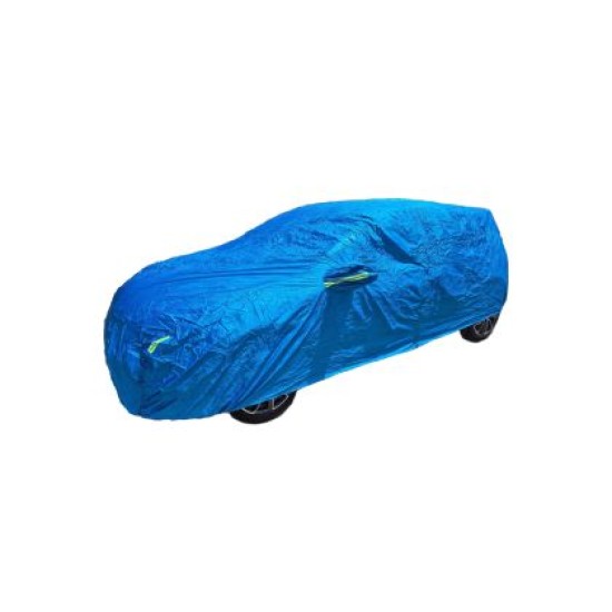 Κουκούλα αυτοκινήτου με επένδυση, φερμουάρ πόρτας και υποδοχές για τους καθρέπτες 572x183x122cm - μέγεθος XXL - μπλε Κουκούλα αυτοκινήτου με επένδυση, φερμουάρ πόρτας και υποδοχές για τους καθρέπτες 572x183x122cm - μέγεθος XXL - μπλε