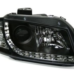 Φανάρια εμπρός led για Audi A3 (2003-2008) - μαύρα , με λάμπες (H7/Η1) - σετ 2τμχ. Φανάρια εμπρός led για Audi A3 (2003-2008) - μαύρα , με λάμπες (H7/Η1) - σετ 2τμχ.