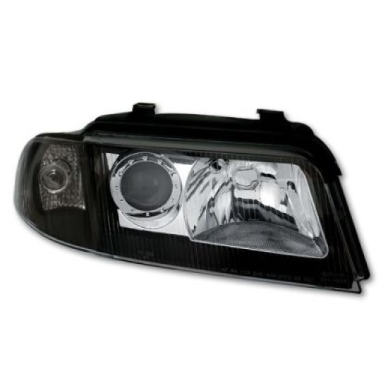 Φανάρια εμπρός για Audi A4 (1999-2001) - μαύρα , χωρίς λάμπες (Η7) - σετ 2τμχ.