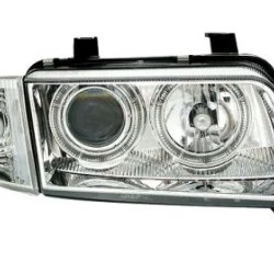 Φανάρια εμπρός Audi A4 (1995-1998) angel eyes - chrome , χωρίς λάμπες (Η7) - σετ 2τμχ.
