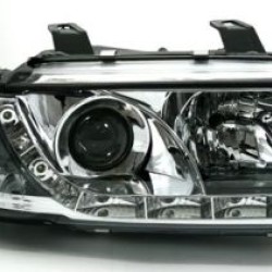 Φανάρια εμπρός led για Audi A4 Dayline (1995-1998) - chrome , με λάμπες (Η1) - σετ 2τμχ.