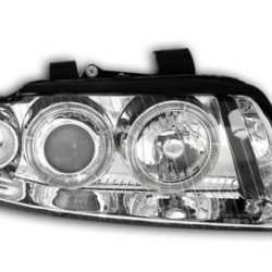 Φανάρια εμπρός angel eyes για Audi A4 (2001-2004) - chrome , χωρίς λάμπες (Η7) - σετ 2τμχ.