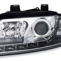 Φανάρια εμπρός led Dayline για Audi A4 (2001-2004) - χρωμίου , με λάμπες (Η1) - σετ 2τμχ.