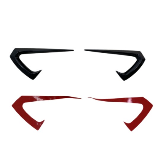 Πρόσθετα φτερού γύρω από τα φλας για Tesla Model Y - μαύρα γυαλιστερά