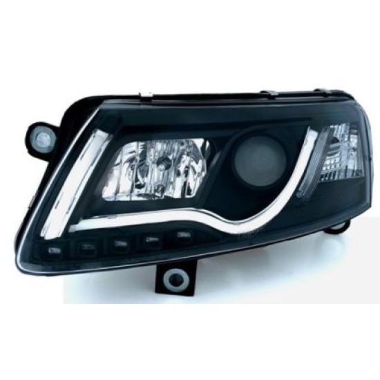 Φανάρια εμπρός led lightbar για Audi A6 4F (2004-2008) , με λάμπες (H7/Η1) - σετ 2τμχ.
