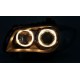 Φανάρια εμπρός angel eyes για BMW E87 / E81 / E82 (2004-2011) - μαύρα , χωρίς λάμπες (Η7) - σετ 2τμχ.