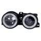 Φανάρια εμπρός με σταυρό για BMW E30 (1987-1990) - μαύρα chrome , χωρίς λάμπες (Η7) - σετ 2τμχ.