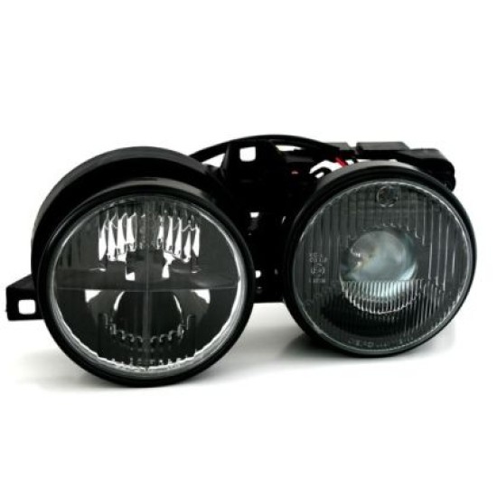 Φανάρια εμπρός για BMW E30 (1982-1994) - μαύρα , χωρίς λάμπες (Η7) - σετ 2τμχ.