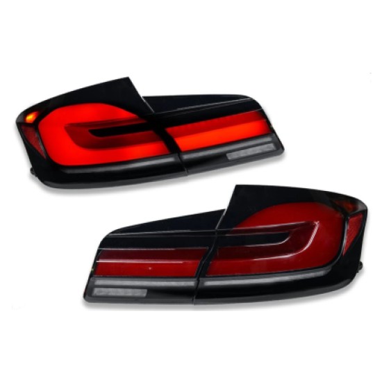 Πίσω φανάρια led για F10 sedan (2010-2013) G30 design φιμέ - σετ 2τμχ.