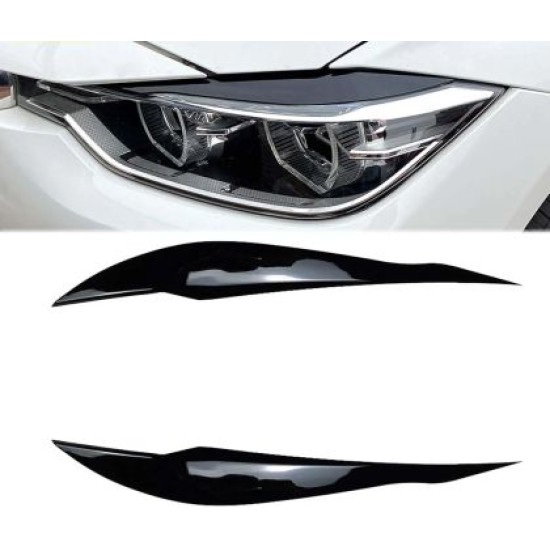 Φρυδάκια φαναριών για BMW F30 (2011-2018) - μαύρα γυαλιστερά