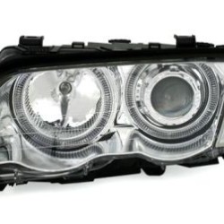 Φανάρια εμπρός angel eyes με CCFL για BMW E46 sedan (1998-2001) - chrome , με λάμπες (Η1) - σετ 2τμχ.