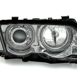 Φανάρια εμπρός angel eyes για BMW E46 sedan (1998-2001) - chrome , χωρίς λάμπες (Η7) - σετ 2τμχ.