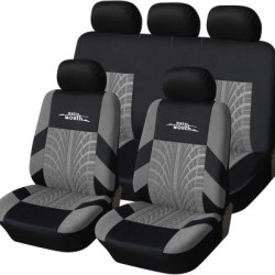Καλύμματα καθισμάτων αυτοκινήτου - σχέδιο 16007 - γκρί / μαύρο χρώμα - σετ 9 τεμαχίων