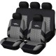 Καλύμματα καθισμάτων αυτοκινήτου - σχέδιο 16007 - γκρί / μαύρο χρώμα - σετ 9 τεμαχίων