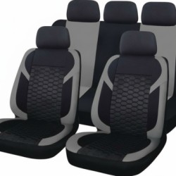 Καλύμματα καθισμάτων αυτοκινήτου - σχέδιο 19121 - μαύρο / γκρι χρώμα - σετ 9 τεμαχίων Καλύμματα καθισμάτων αυτοκινήτου - σχέδιο 19121 - μαύρο / γκρι χρώμα - σετ 9 τεμαχίων