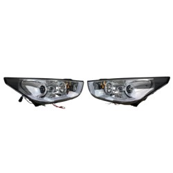 Φανάρια εμπρός Hyundai Tucson IX35 (2010+) angel eyes - chrome , με λάμπες (Η1) - σετ 2τμχ.