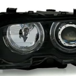 Φανάρια εμπρός angel eyes για BMW E46 sedan (2001-2005) - μαύρα , χωρίς λάμπες (Η7) - σετ 2τμχ.